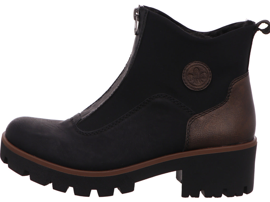 Rieker Damen Stiefel  in schwarz-bunt-kombiniert