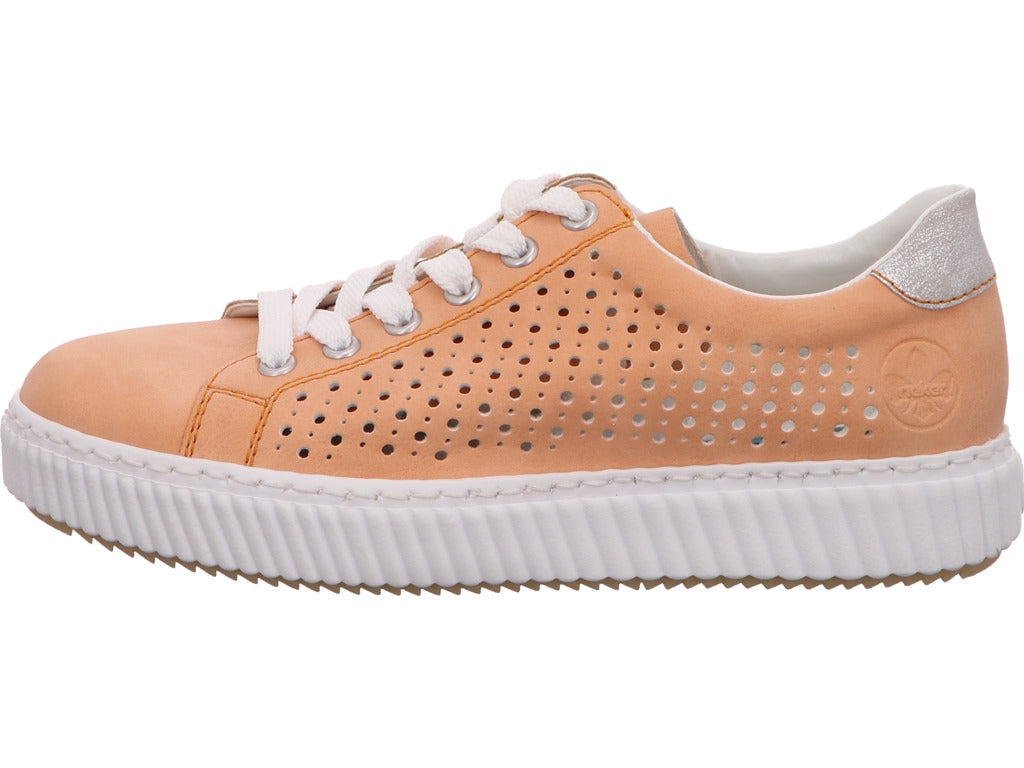 Rieker damesschoen met veters in oranje
