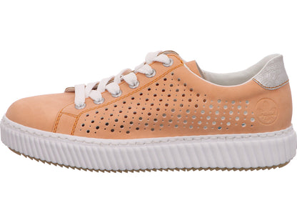 Rieker damesschoen met veters in oranje