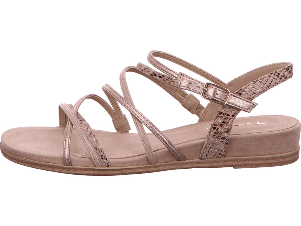 Tamaris Damen Sandalette  in beige-bunt-kombiniert