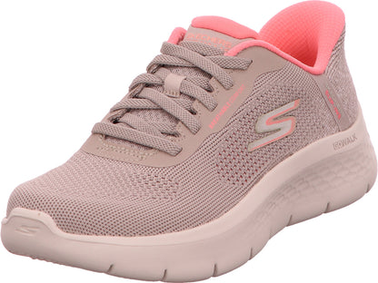 Skechers damesslippers Go Walk Flex Safiya in beige-multicolor combinatie