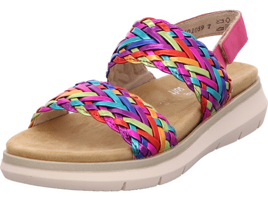 Remonte Damen Sandalette  in grau-bunt-kombiniert