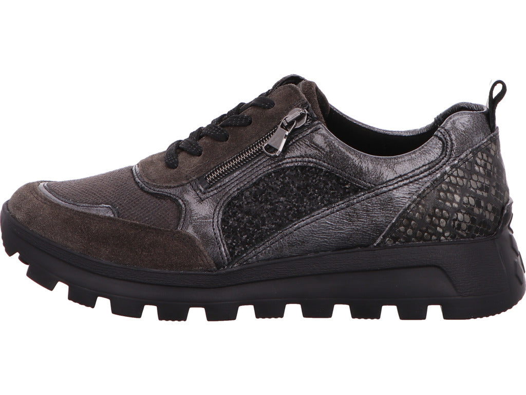 Waldläufer Damen Schnürschuh H-Amiata in grau-kombiniert