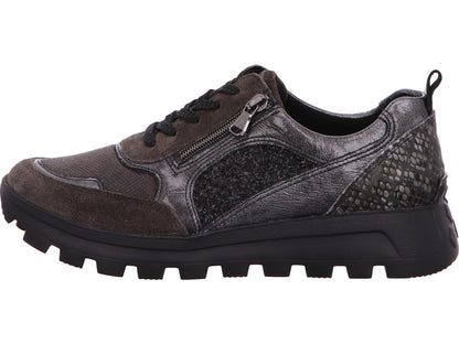 Waldläufer Damen Schnürschuh H-Amiata in grau-kombiniert