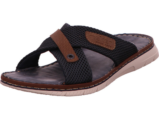 Rieker Herren Pantolette  in blau-bunt-kombiniert