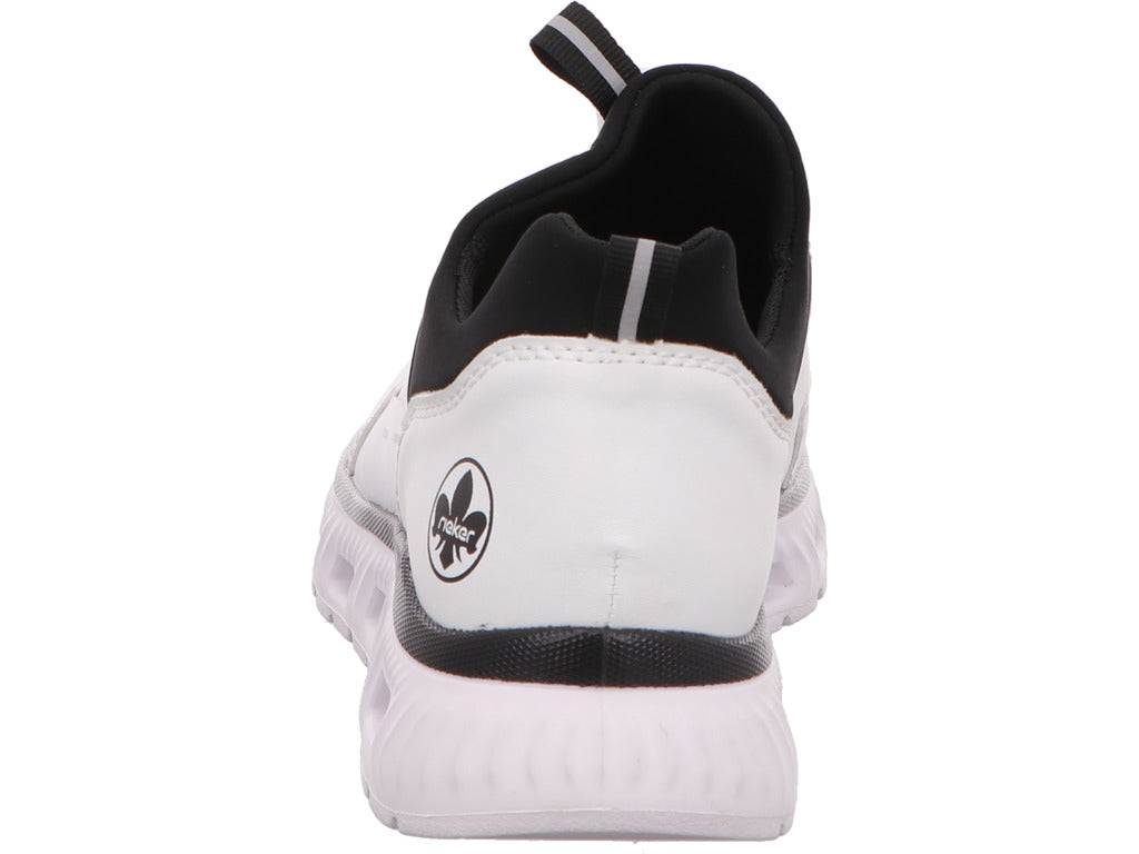 Rieker Damen Sneaker  in weiß-schwarz-kombiniert