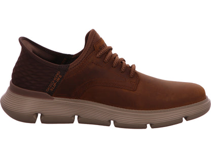 Skechers Delson 3.0 herensneakers in bruin-combinatie