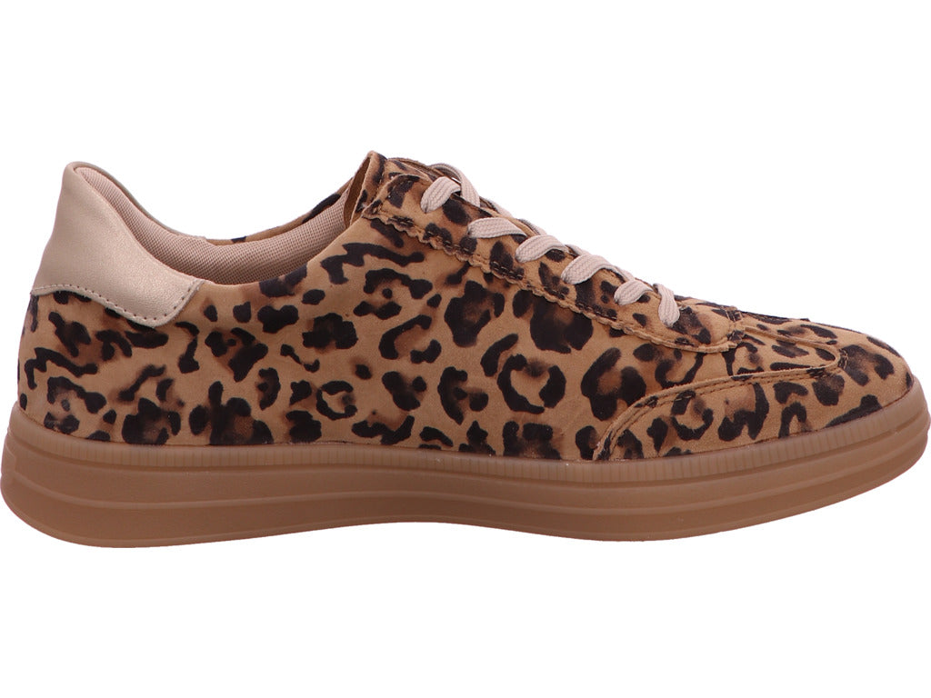 Remonte damessneakers in een combinatie van bruin en meerdere kleuren.