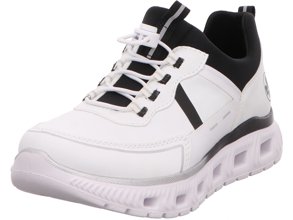 Rieker Damen Sneaker  in weiß-schwarz-kombiniert
