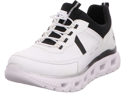 Rieker Damen Sneaker  in weiß-schwarz-kombiniert