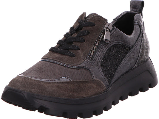 Waldläufer Damen Schnürschuh H-Amiata in grau-kombiniert
