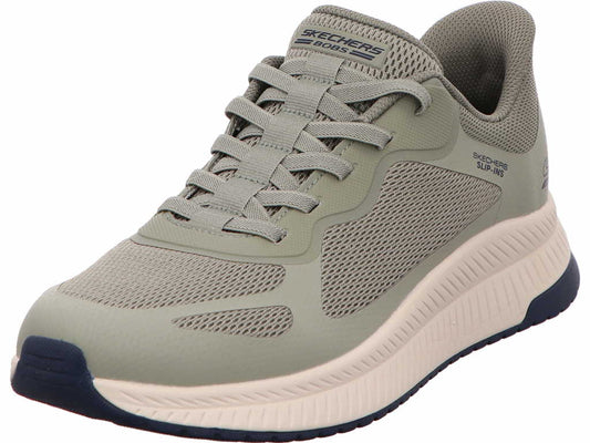 Skechers Herren Slipper Slip-Ins - Bobs Squad 4 in oliv