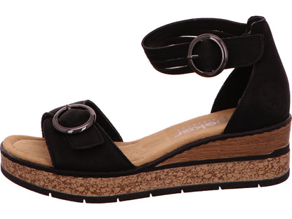 Rieker Damen Sandalette  in schwarz
