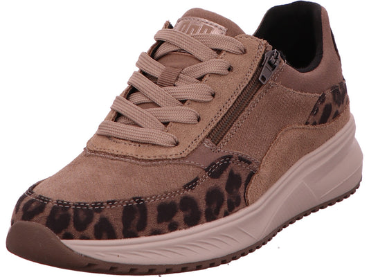 Waldläufer Damen Schnürschuh H-Macie in beige-bunt-kombiniert