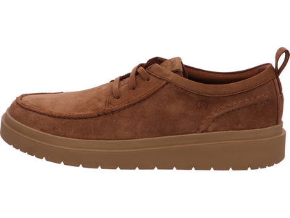 Clarks Polden Moc herenschoen, laag model, in lichtbruin.