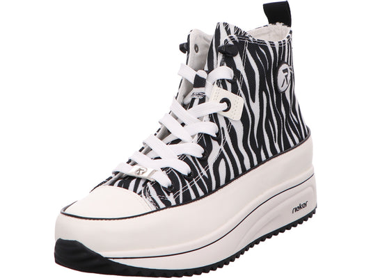 Rieker Damen Stiefel  in weiß-schwarz-kombiniert