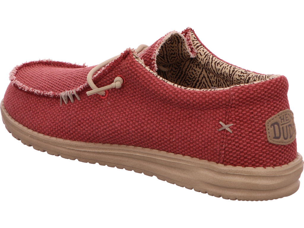 Hey Dude herenslippers Wally Braided in rood-gecombineerd