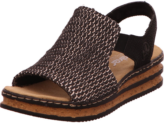 Rieker Damen Sandalette  in schwarz-bunt-kombiniert