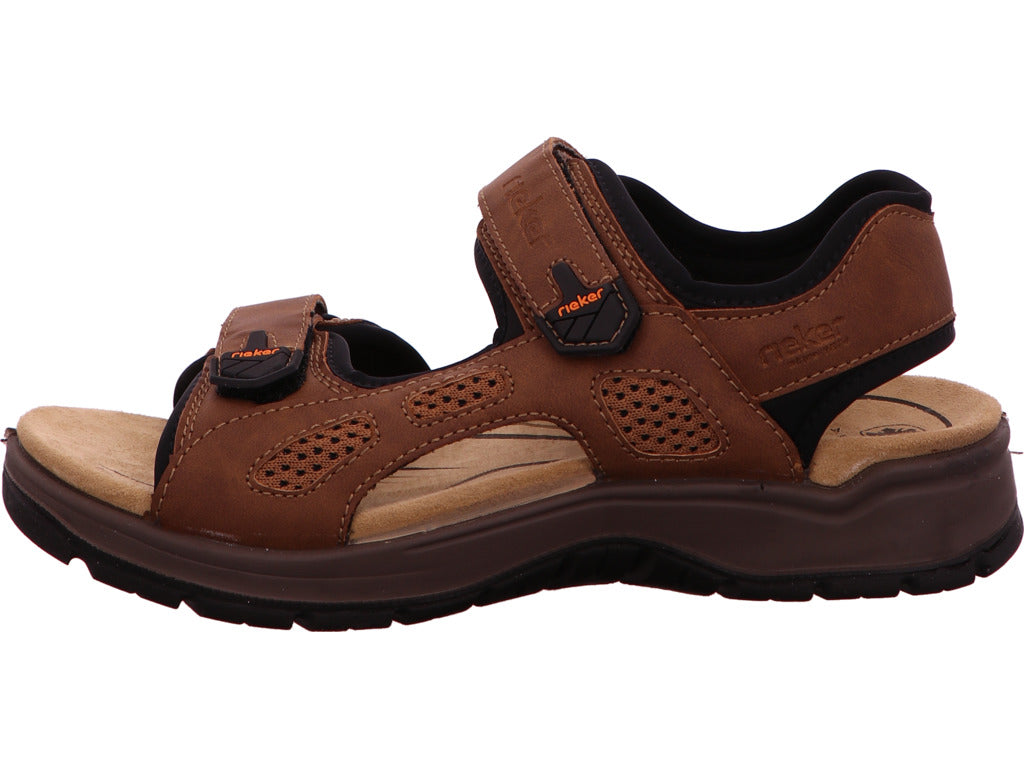Rieker Herren Sandalette  in braun-bunt-kombiniert