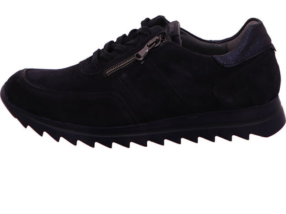 Waldläufer damesschoen met veters, model Halba, in donkerblauw.