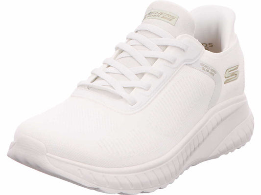 Skechers Damen Sneaker Slip-Ins Bobs Sport Squad Cha in weiß