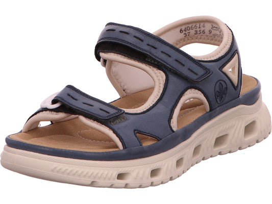 Rieker Damen Sandalette  in blau-bunt-kombiniert