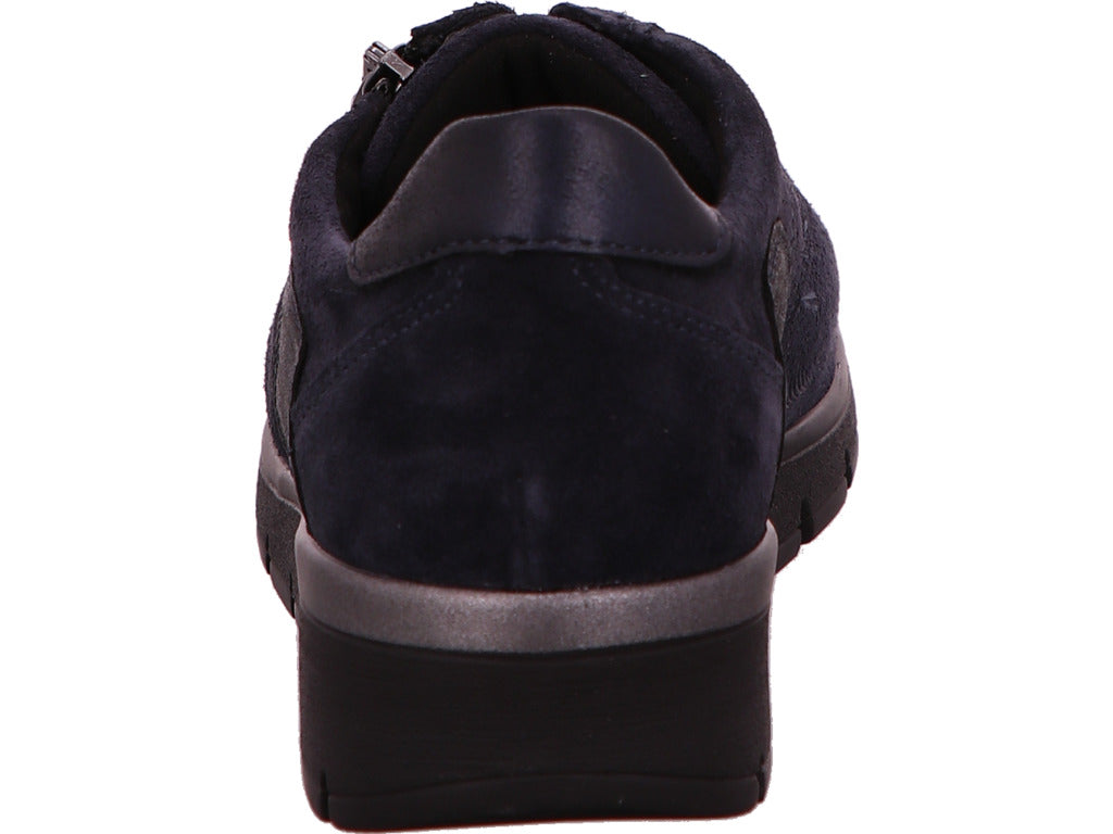 Waldläufer damesschoen met veters K-Ramona in blauw-gecombineerd