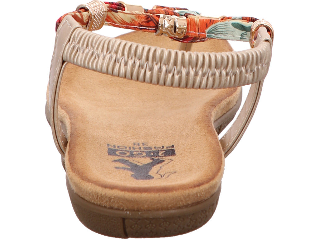 Cosmos-Cordes GmbH Damen Sandalette  in gold-bunt-kombiniert