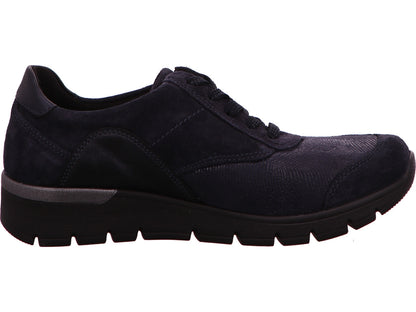 Waldläufer damesschoen met veters K-Ramona in blauw-gecombineerd