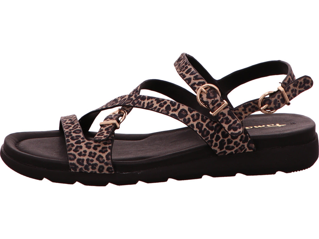 Tamaris Damen Sandalette  in schwarz-bunt-kombiniert