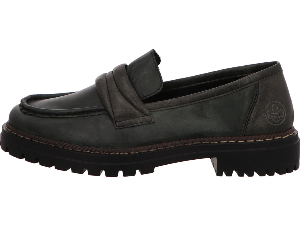 Rieker Damen Slipper  in grün-kombiniert