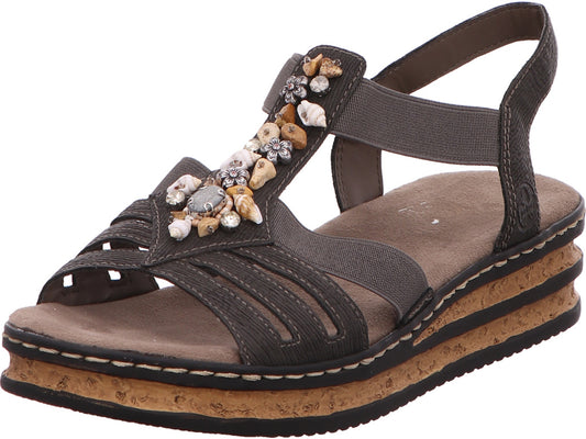 Rieker Damen Sandalette  in grau