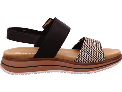 Remonte Damen Sandalette  in schwarz-bunt-kombiniert