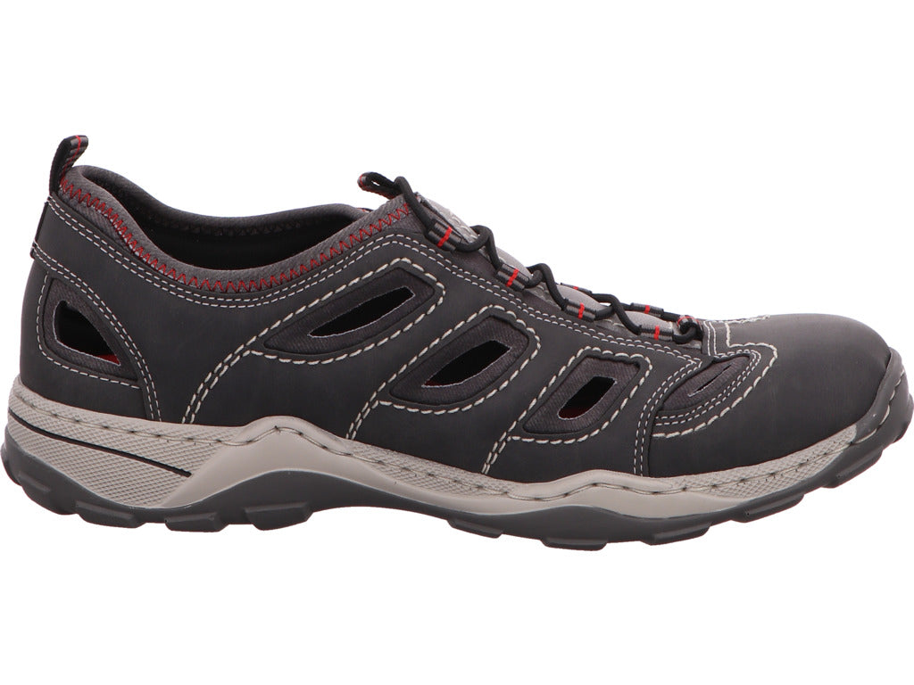 Rieker Herren Slipper  in grau-bunt-kombiniert