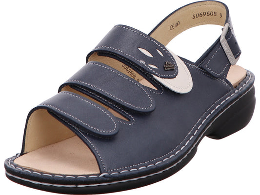 Finn Comfort Damen Sandalette Saloniki in grau-bunt-kombiniert