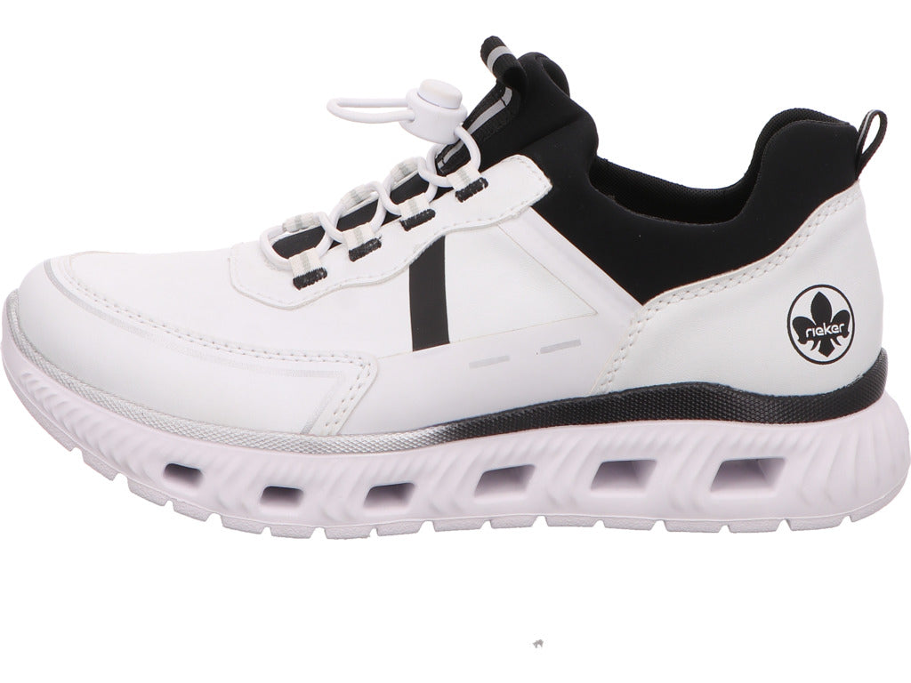 Rieker Damen Sneaker  in weiß-schwarz-kombiniert
