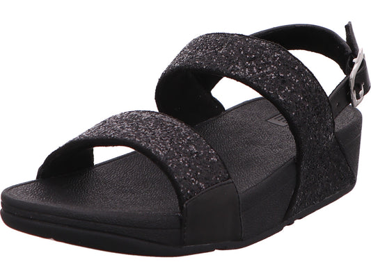 FitFlop Damen Pantolette Lulu Glitter Toe-Thongs in schwarz