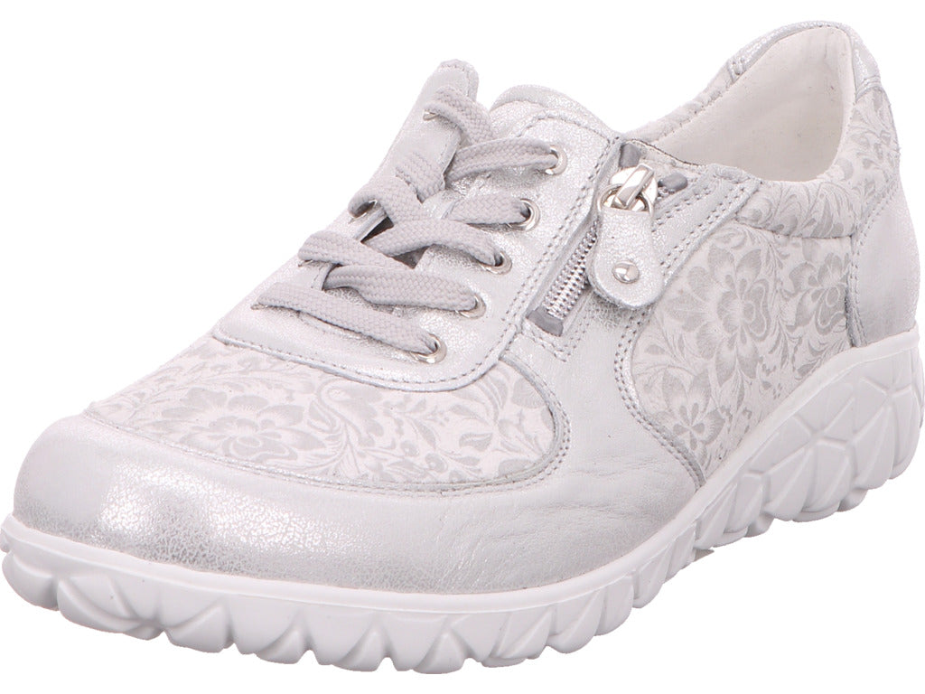 Waldläufer Damen Schnürschuh Havy in silber-kombiniert