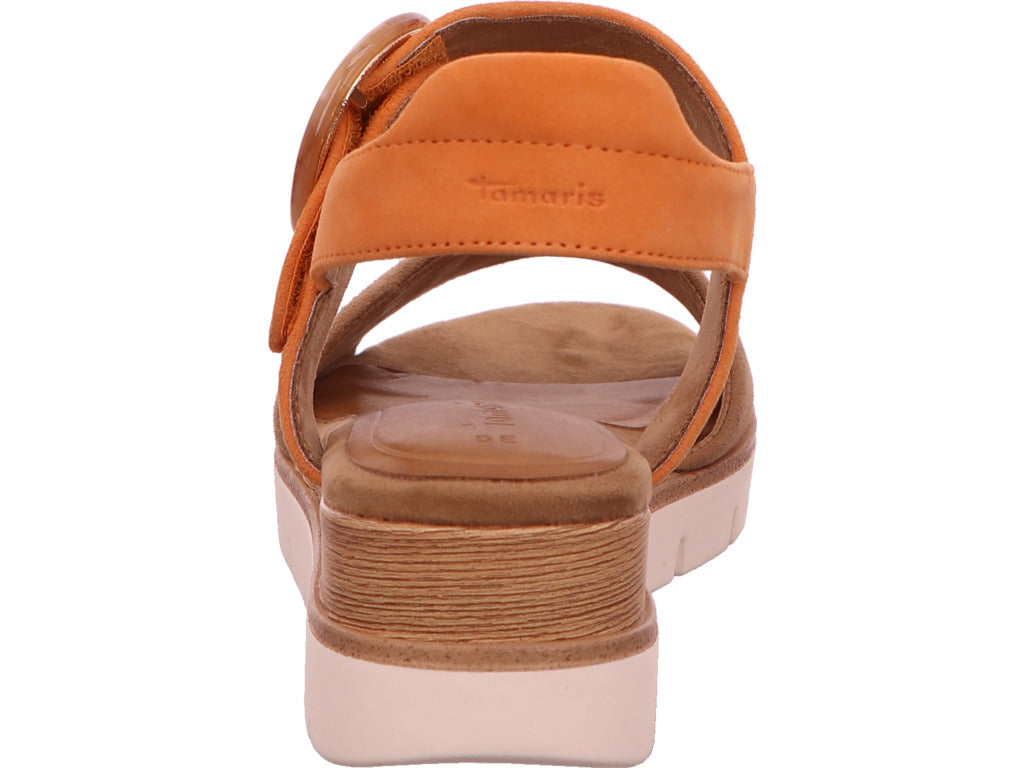 Tamaris Damen Sandalette  in braun-bunt-kombiniert