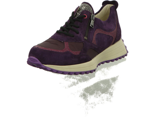 Waldläufer damesschoen met vetersluiting in paars