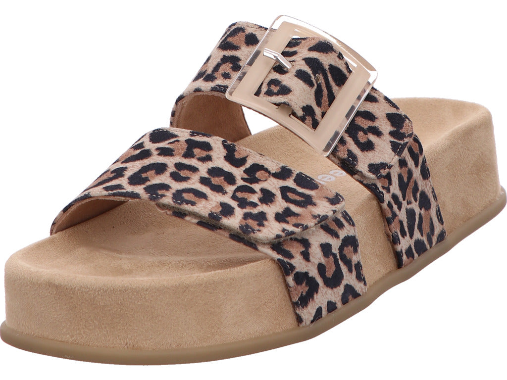 Paul Green damesmuiltjes in een beige en veelkleurige combinatie.