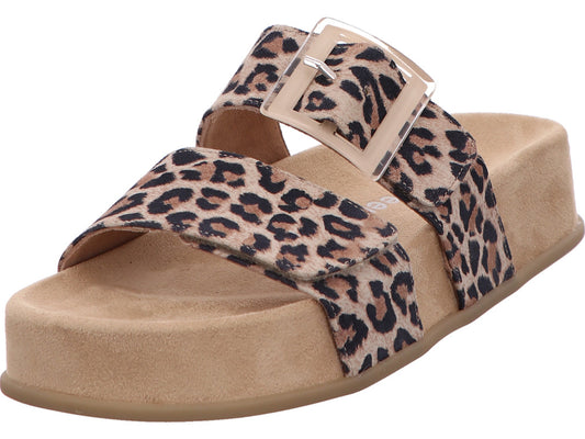 Paul Green Damen Pantolette  in beige-bunt-kombiniert