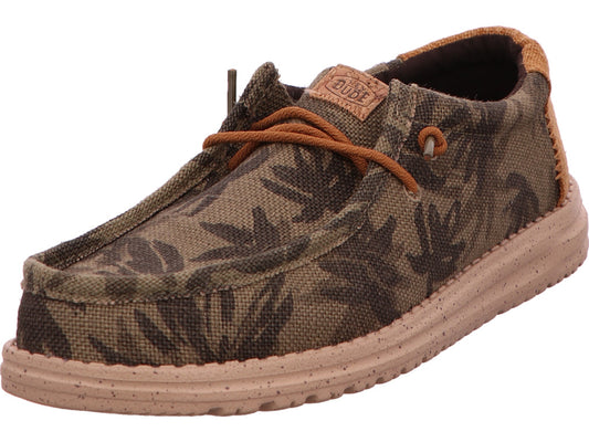 Hey Dude herenslippers Wally Palm in een groen-multicolor combinatie