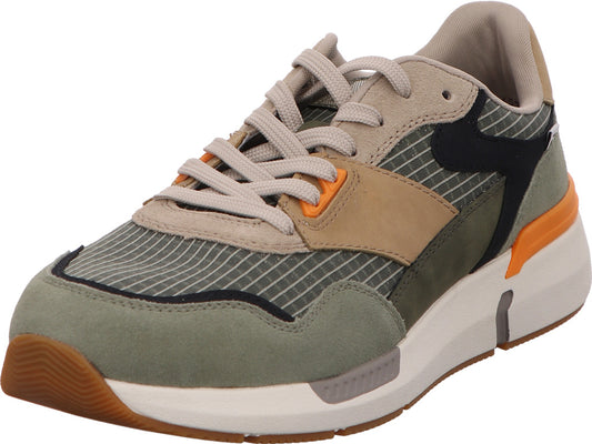 Rieker herensneakers in een groen-multicolor combinatie