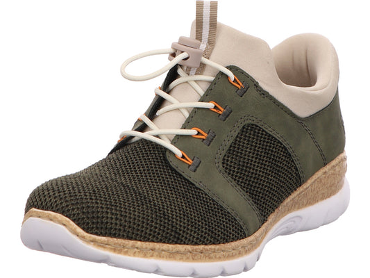 Rieker damessneakers in een groen-multicolor combinatie