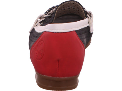 Rieker Damen Slipper  in blau-bunt-kombiniert