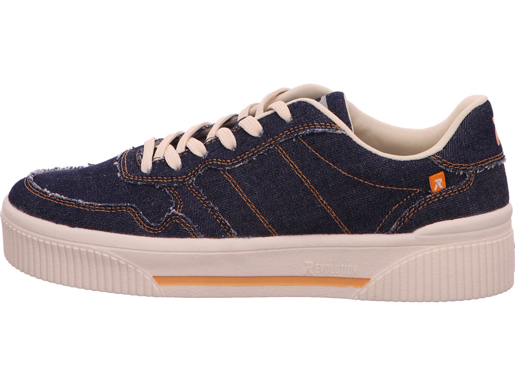 Rieker Damen Sneaker Revolution in blau-kombiniert