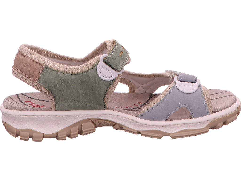 Rieker Damen Sandalette  in blau-bunt-kombiniert