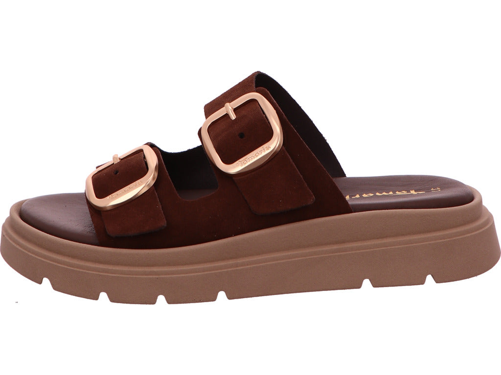 Tamaris Damen Pantolette  in dunkelbraun