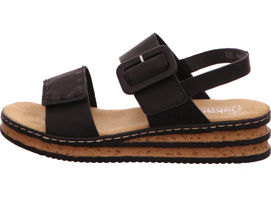 Rieker Damen Sandalette  in schwarz